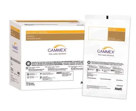 GAMMEX Non-Latex Sensitive – Surgical Glove Size 5.5 Sterile Pair Polychloroprene Extended Cuff Length Smooth Cream Chemo Tested – 20277255