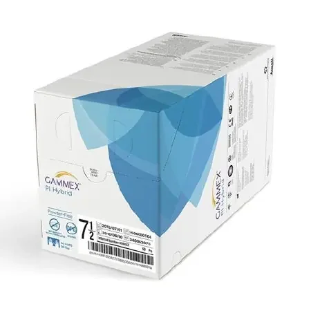 GAMMEX PI Hybrid – Surgical Glove Size 7.5 Sterile Pair Polychloroprene / Polyisoprene Extended Cuff Length Micro-Textured Natural Chemo Tested – 340063075