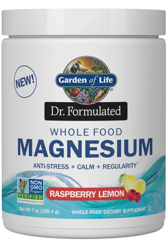 Garden of Life Dr. Formulated Whole Food Magnesium Raspberry-Lemon Powder