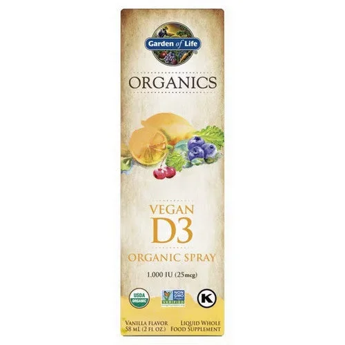 Garden of Life, Organics Vegan D3 Spray, 2 Oz
