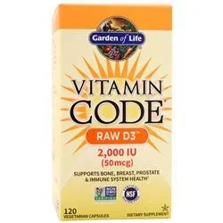 Garden Of Life Vitamin Code – Raw D3 (2,000IU) 120 vcaps