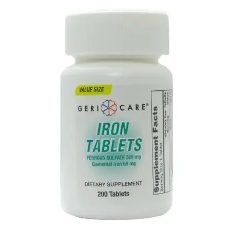 Geri-Care – Mineral Supplement Iron 325 mg Strength Tablet 200 per Bottle – 703-20-GCP
