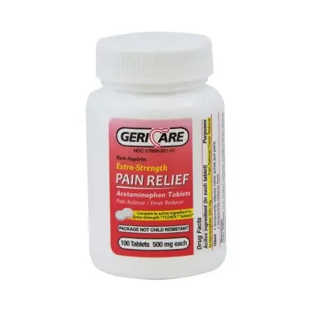Geri-Care – Pain Relief 500 mg Strength Acetaminophen Tablet 100 per Bottle – 60-201-01