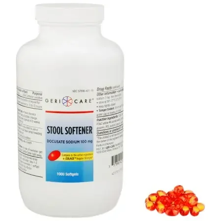 Geri-Care – Stool Softener Softgel 1,000 per Bottle 100 mg Strength Docusate Sodium – 401-10-GCP