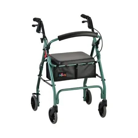 GetGO Classic – 4 Wheel Rollator Green Adjustable Height / Folding Aluminum Frame – 4202CGN
