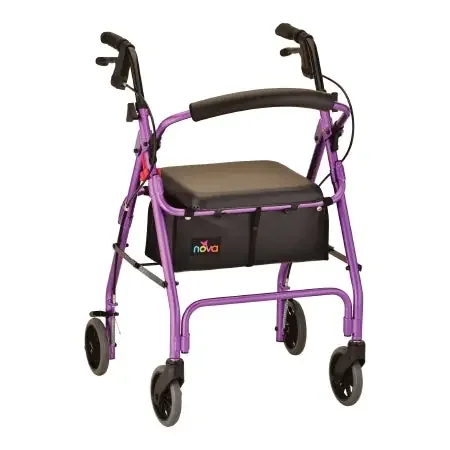 GetGO Classic – 4 Wheel Rollator Purple Adjustable Height / Folding Aluminum Frame – 4202CPL