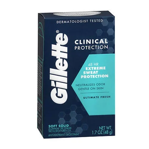 Gillette, Clinical Protection Antiperspirant Deodorant Soft Solid Ultimate Fresh, 1.7 oz