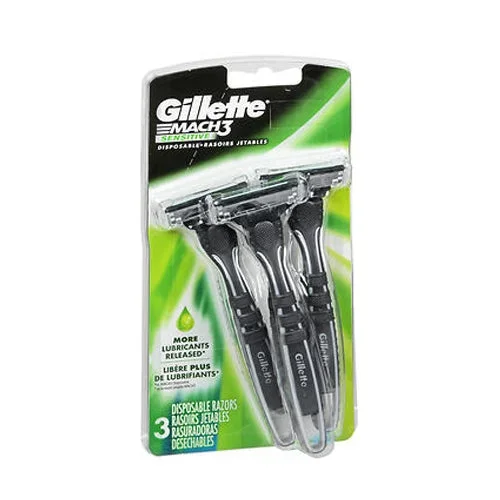 Gillette, Mach3 Disposable Razors Sensitive, 3 Count