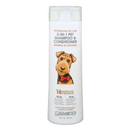 Giovanni Cosmetics, Pet Shampoo & Conditioner Oatmeal & Coconut, 16 Oz
