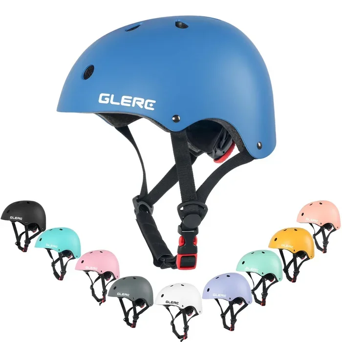 Glerc Warrior Kids Bike Helmet, Adjustable Toddler Helmet for Age 3 4 5 6 7 8 9 Years Boys Girls, Sport Helmet for Skateboard Scooter Skating Skiing Climbing & Lightweight, S Size Blue