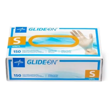 Glide-On – Exam Glove Small NonSterile Vinyl Standard Cuff Length Smooth Clear Not Chemo Approved – GLIDE511