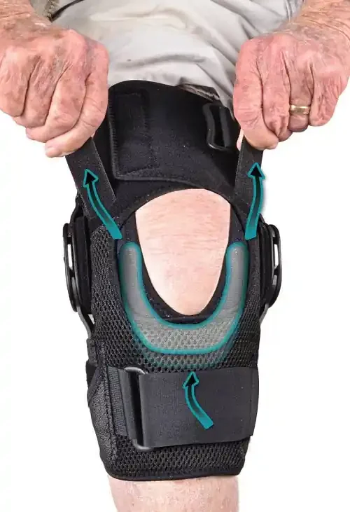 Global Knee – Knee Brace X-Large Pull-On / D-Ring / Hook and Loop Strap Closure 16-1/2 to 19 Inch Calf Circumference / 19-1/2 to 22 Inch Thigh Circumference Left or Right Knee – 7640-BLK-XL