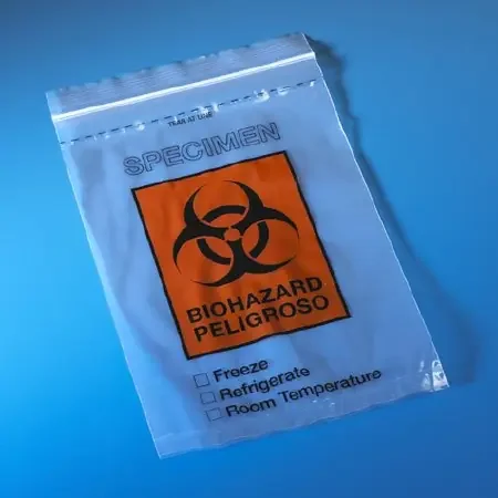 Globe Scientific – Specimen Transport Bag with Document Pouch 6 X 9 Inch Zip Closure Biohazard Symbol / Storage Instructions NonSterile – 4918