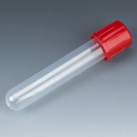 Globe Scientific – Test Tube Round Bottom Plain 12 X 75 mm 5 mL Red Screw Cap Polypropylene Tube – 6148R