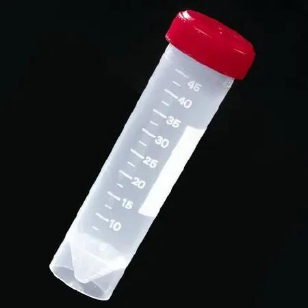 Globe Scientific – Transport Tube Conical Bottom, Skirted Plain 30 X 115 mm 50 mL Red Screw Cap Polypropylene Tube – 6256