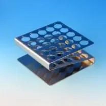 Globe Scientific – Z-Shape Test Tube Rack 25 Place 12 to 13 mm Tube Size Metallic 1-1/2 X 4-1/4 X 4-1/2 Inch – 457100