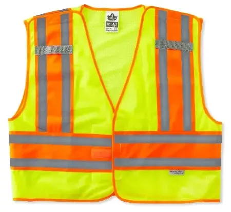 GloWear 8245PSV – Safety Vest Large / X-Large Lime / Orange 2 Pockets Unisex – 23395
