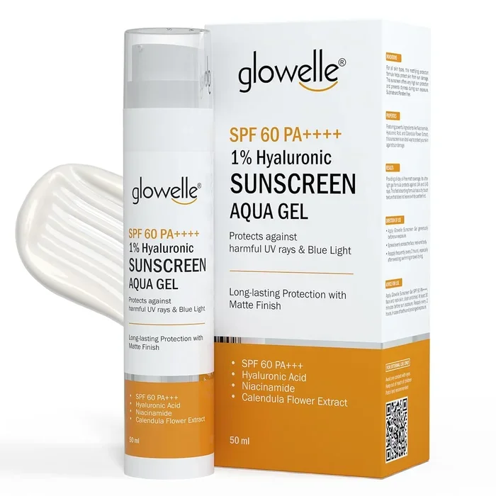 Glowelle 1% Hyaluronic Sunscreen Aqua Gel With SPF 60 PA++++ – 50 ML