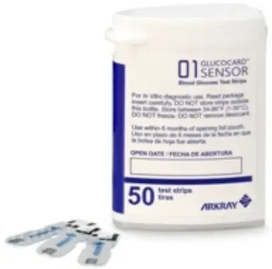 Glucocard – Blood Glucose Test Strips 50 Strips per Box 0.3 Liter Small Sample Size For Blood Glucose Monitoring Meter – 740050