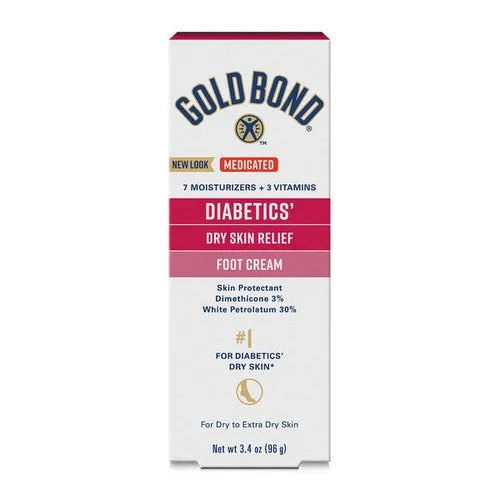 Gold Bond, Diabetics’ Medicated Dry Skin Relief Foot Cream, 3.4 Oz