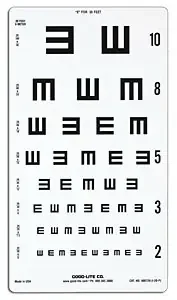 GOOD-LITE – Eye Chart Good-Lite 20 Foot Measurement Acuity Test – 800729