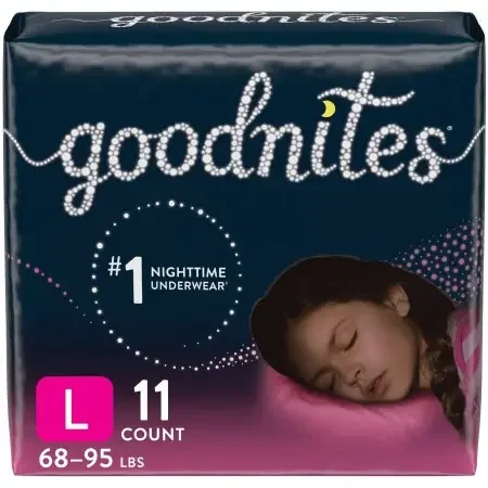 Goodnites – Female Youth Absorbent Underwear GoodNites Pull On with Tear Away Seams Size 5 / Large Disposable Heavy Absorbency – 53363