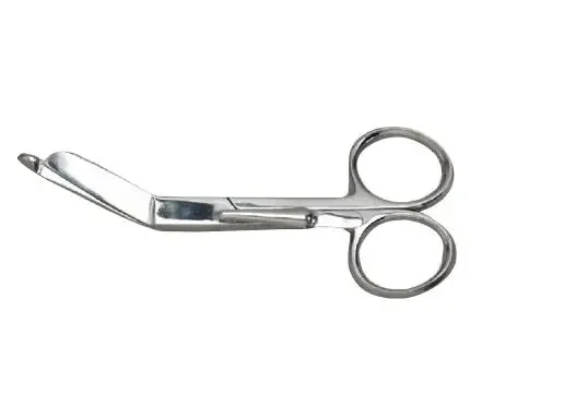Grafco – Bandage Scissors 5-1/2 Inch Length Surgical Grade Stainless Steel NonSterile Finger Ring Handle Angled Blunt Tip / Blunt Tip – 2611
