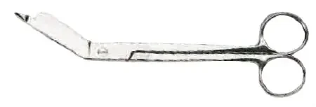 Grafco – Bandage Scissors Lister 4-1/2 Inch Length Surgical Grade Stainless Steel NonSterile Finger Ring Handle Angled Blunt Tip / Blunt Tip – 2607