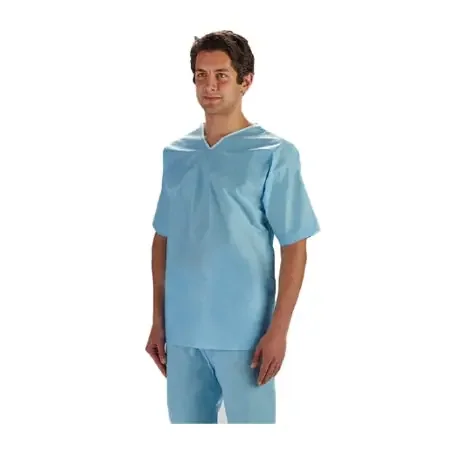 Graham Medical Products – Scrub Shirt X-Large Blue Without Pockets Short Sleeve Unisex – 62491