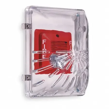 Grainger – Audible / Strobe Guard 4 X 6-1/2 X 8-1/2 Inch, Clear, Polycarbonate, With Flush Mounting, Open Back, Indoor, -40 to 250°F Operating Temperature – 1DPE2