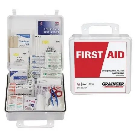Grainger – First Aid Kit 10 Person Plastic Case – 39N787