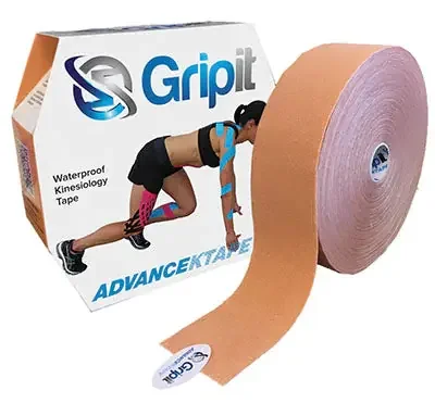 Gripit Advance KTAPE – Kinesiology Tape Waterproof Viscose Synthetic Fabric 2 Inch X 34 Yard Tan NonSterile – 24-0156