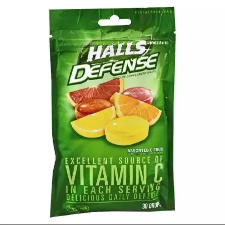 Halls Defense – Vitamin C Supplement Ascorbic Acid 60 mg Strength Lozenge 30 per Bag Citrus Flavor – 31254662754