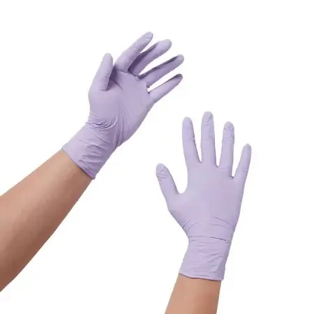 Halyard Lavender – Exam Glove X-Large NonSterile Nitrile Standard Cuff Length Textured Fingertips Lavender Not Chemo Approved – 52820