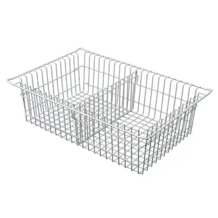 Harloff – Wire Basket with Divider Silver Wire 5 Inch – 81071-2