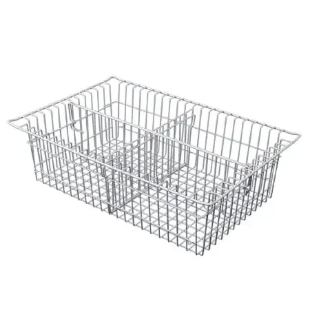 Harloff – Wire Basket with Divider Silver Wire 5 Inch – 81071-3