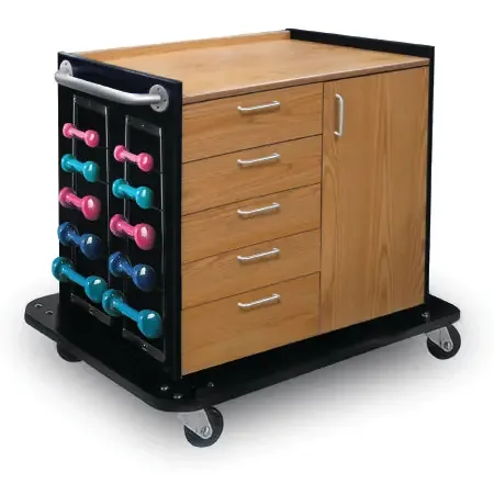 Hausmann Industries – Storage Unit with Exercise Equipment 25 Piece Set with Mobile Unit 1 to 5 lbs. – 5556-100