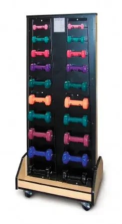 Hausmann Industries – Storage Unit with Exercise Equipment 36 Piece Set with Mobile Unit 1 to 10 lbs. – 5565-100