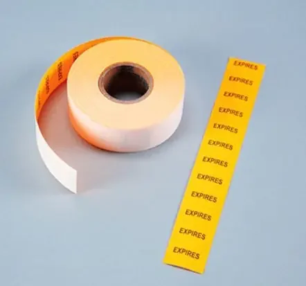HCL – Pre-Printed Label Advisory Label Orange Paper Expires Black Quality Control Label 1/2 X 7/8 Inch – 4017