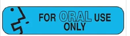 HCL – Pre-Printed Label Auxiliary Label Blue Paper For ORAL Use Only Black Safety and Instructional 3/8 X 1-5/8 Inch – 2046