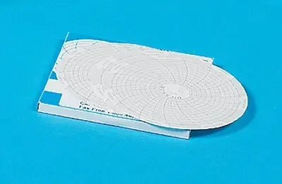 Health Care Logistics – 7-Day Temperature Recording Chart Pressure Sensitive Paper 4 Inch Diameter Black Grid – 8206