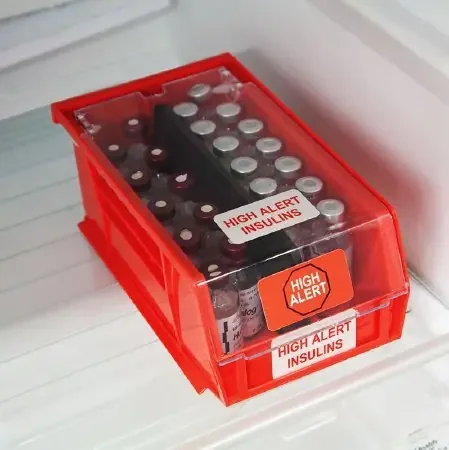Health Care Logistics – Insulin Bin Red Plastic 3 X 4-1/8 X 7-3/8 Inch – 18558