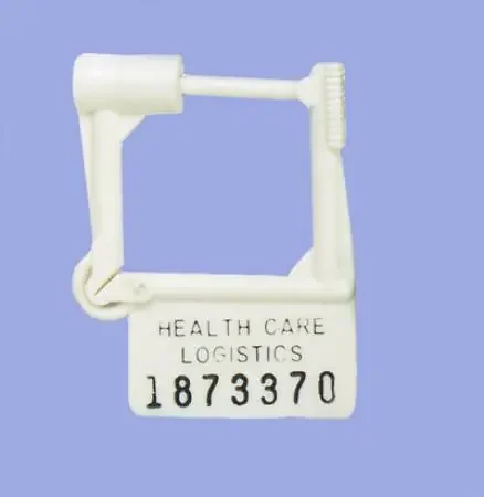 Health Care Logistics – Padlock Seal Numbered White Plastic 1-1/2 X 1-7/8 Inch – 7910