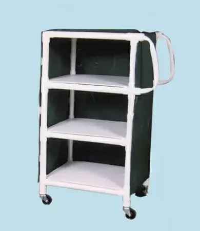 Health Care Logistics – Utility Cart PVC / Plastic 33 X 24 X 51.5 Inch Forest Green – 11766