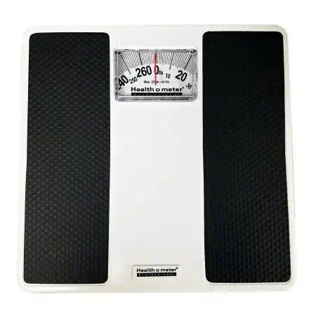 Health O Meter – Floor Scale Dial Display 270 lbs. Capacity Black / White Analog – 100LB