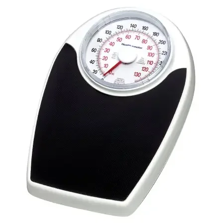 Health O Meter – Floor Scale Dial Display 330 lbs. / 150 kg Capacity Black / White Analog – 142KLS