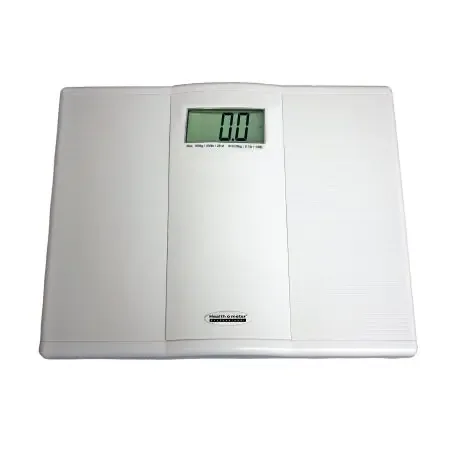 Health O Meter – Floor Scale Digital LCD Display 400 lbs. / 180 kg Capacity White AC Adapter / Battery Operated – 822KL