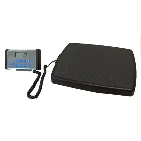 Health O Meter – Floor Scale Digital LCD Display 500 lbs. / 220 kg Capacity Black AC Adapter / Battery Operated – 498KL