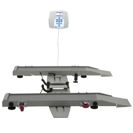 Health O Meter – Wheelchair Scale Digital LCD Display 800 lbs. / 363 kg Capacity Gray AC Adapter / Battery Operated – 2400KL-BT