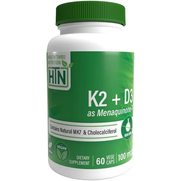 Health Thru Nutrition, Vitamin K2 100mcg as MenaQ7 100, 100 Veggie Capsules